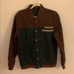 Brown/Green Casual Jacket